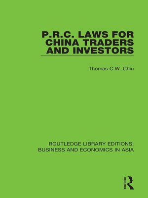 cover image of P.R.C. Laws for China Traders and Investors